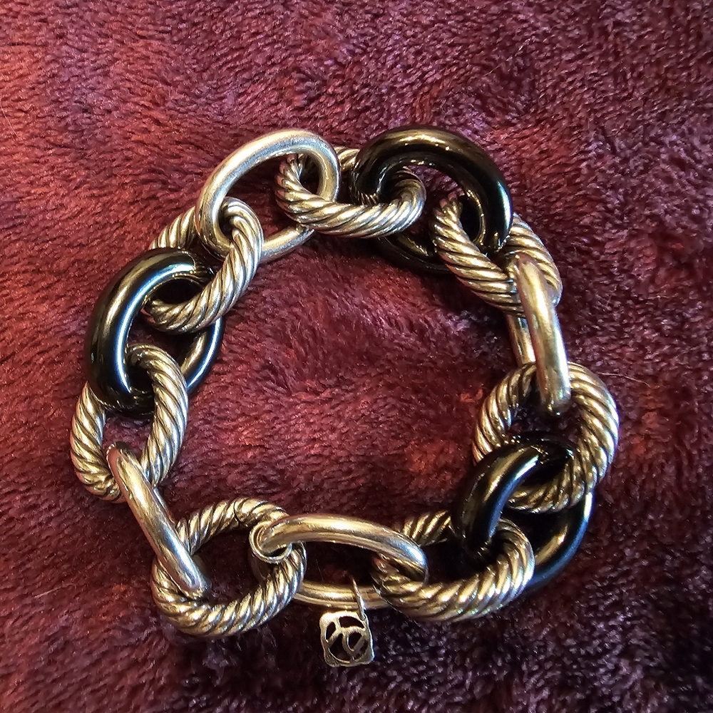 David Yurman Black and Silver Bracelet